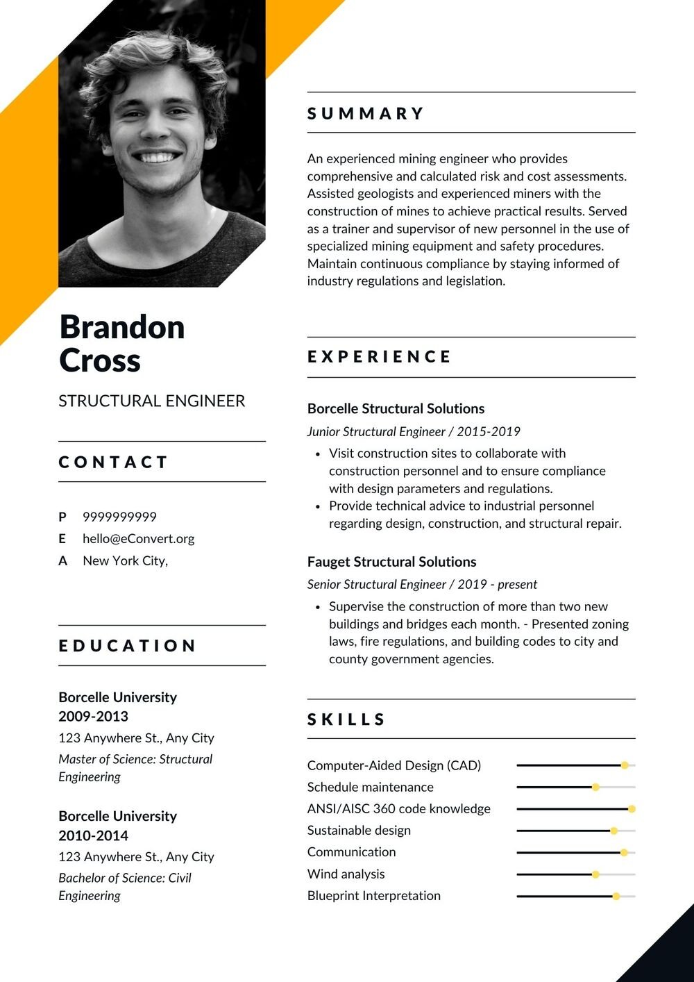 Structural Engineer Resume