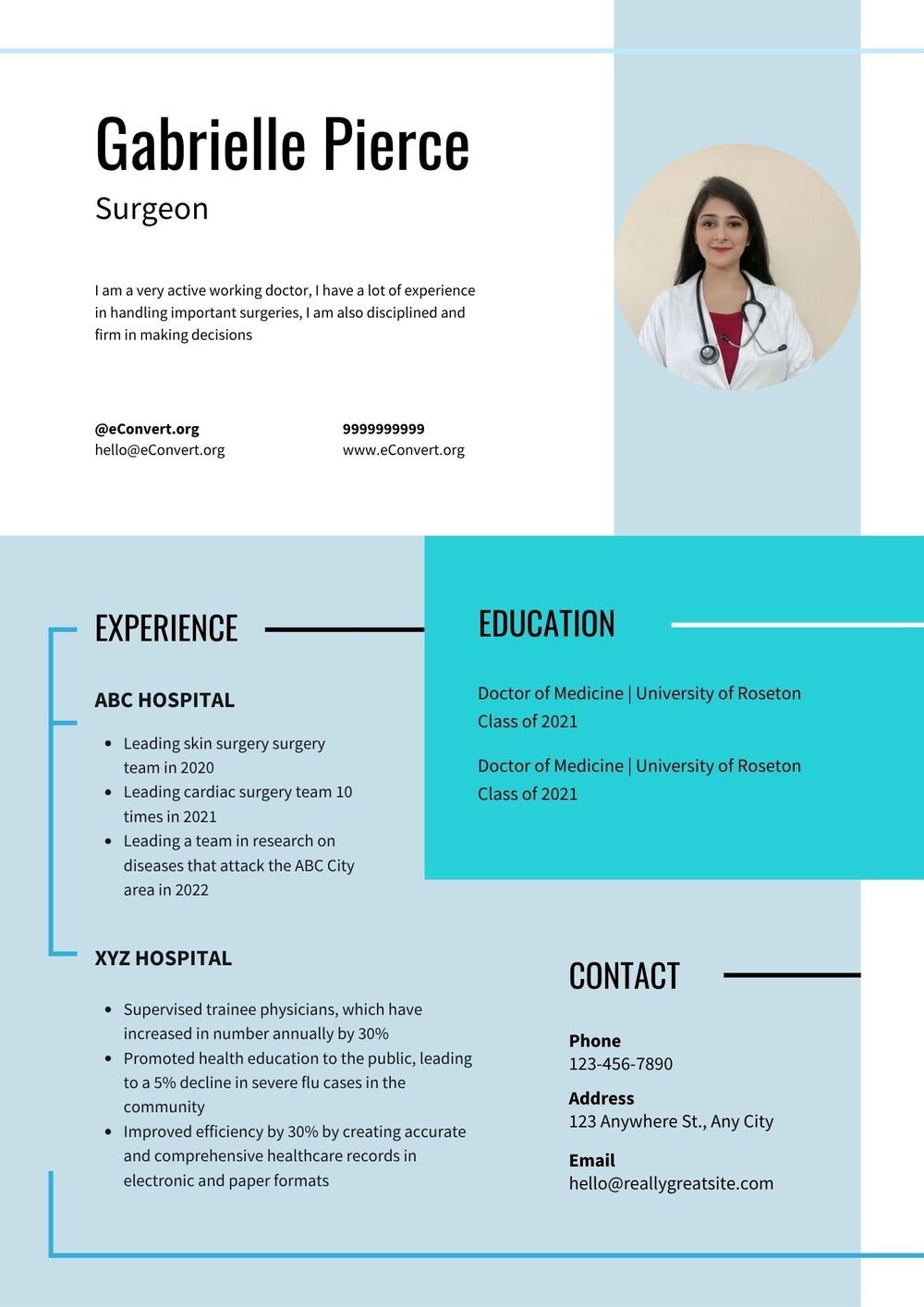 Surgeon Resume