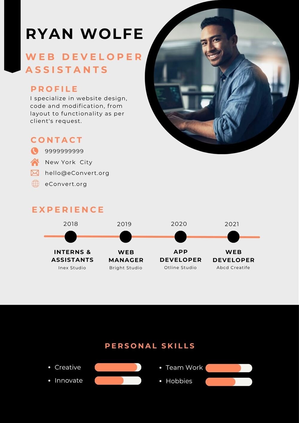 Web Developer Assistants Resume