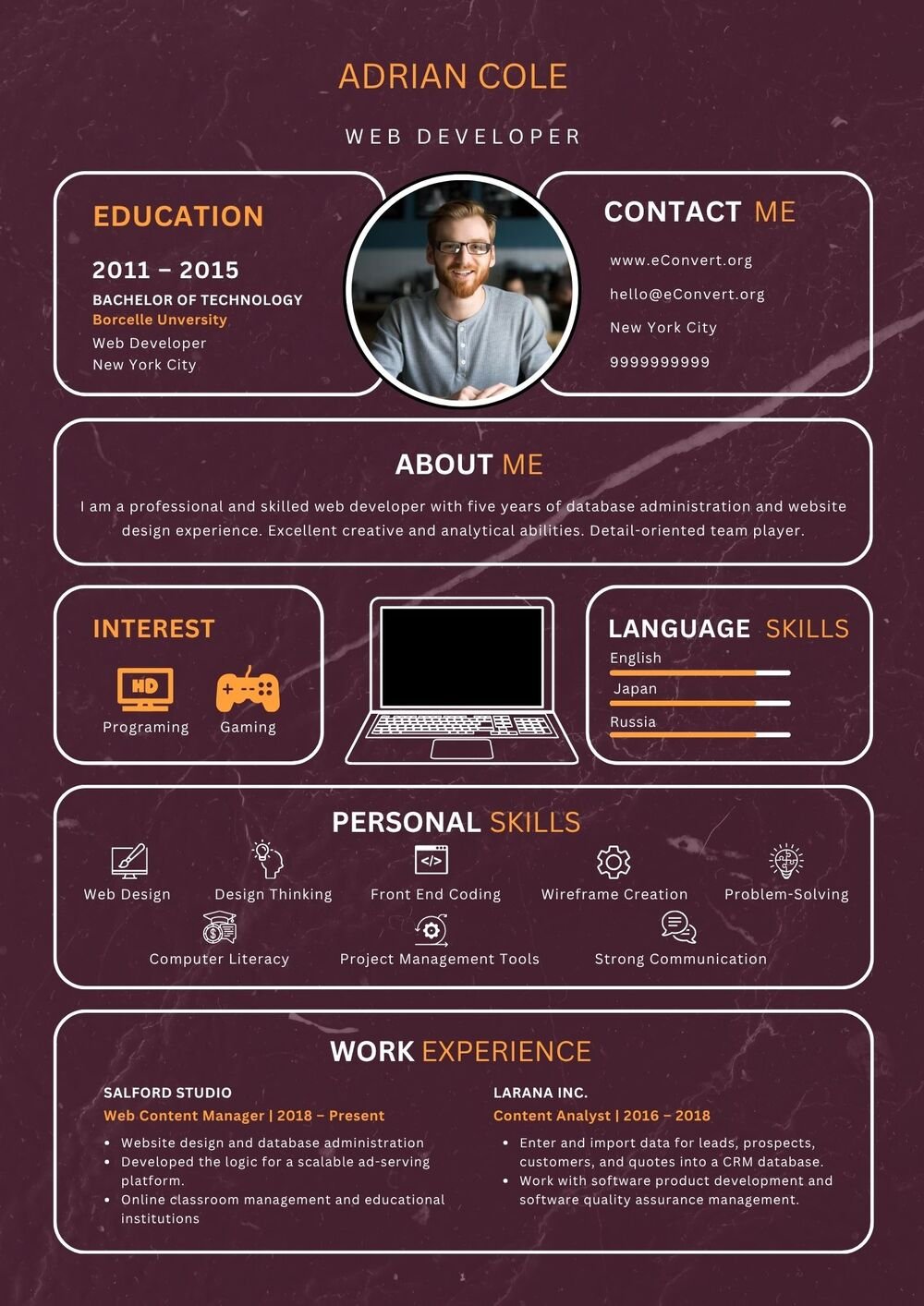 Web Developer Resume