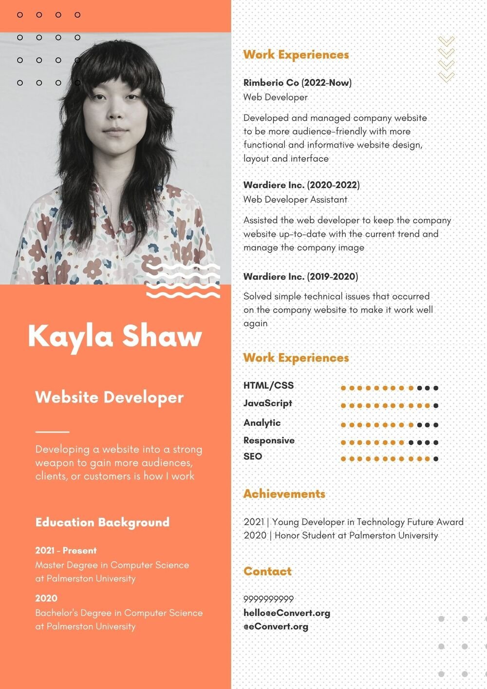 Website Developer Resume