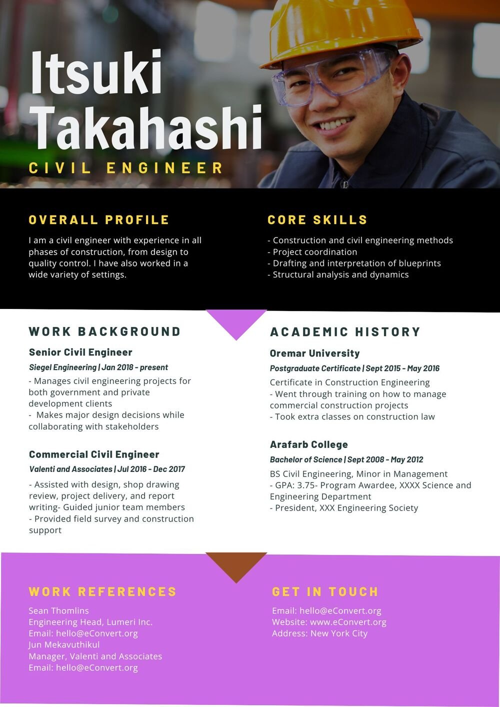Resume Templates for Civil Engineers