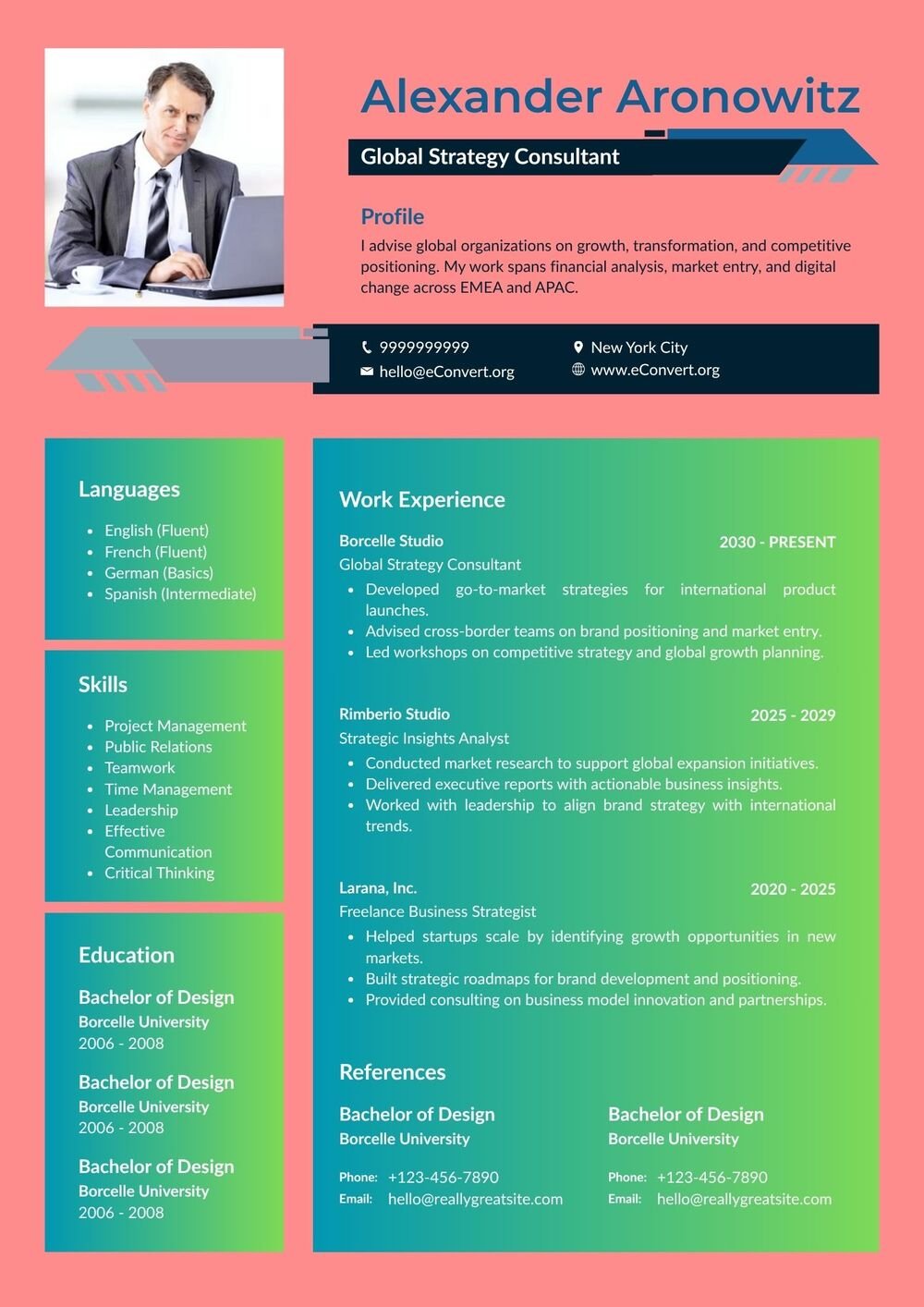 Resume Templates for Experienced Candidates