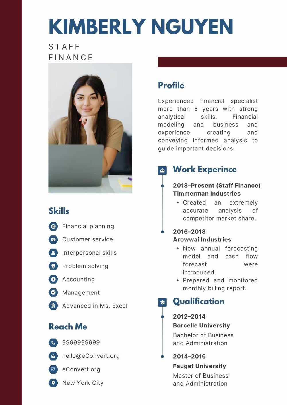Resume Templates for Finance Professionals