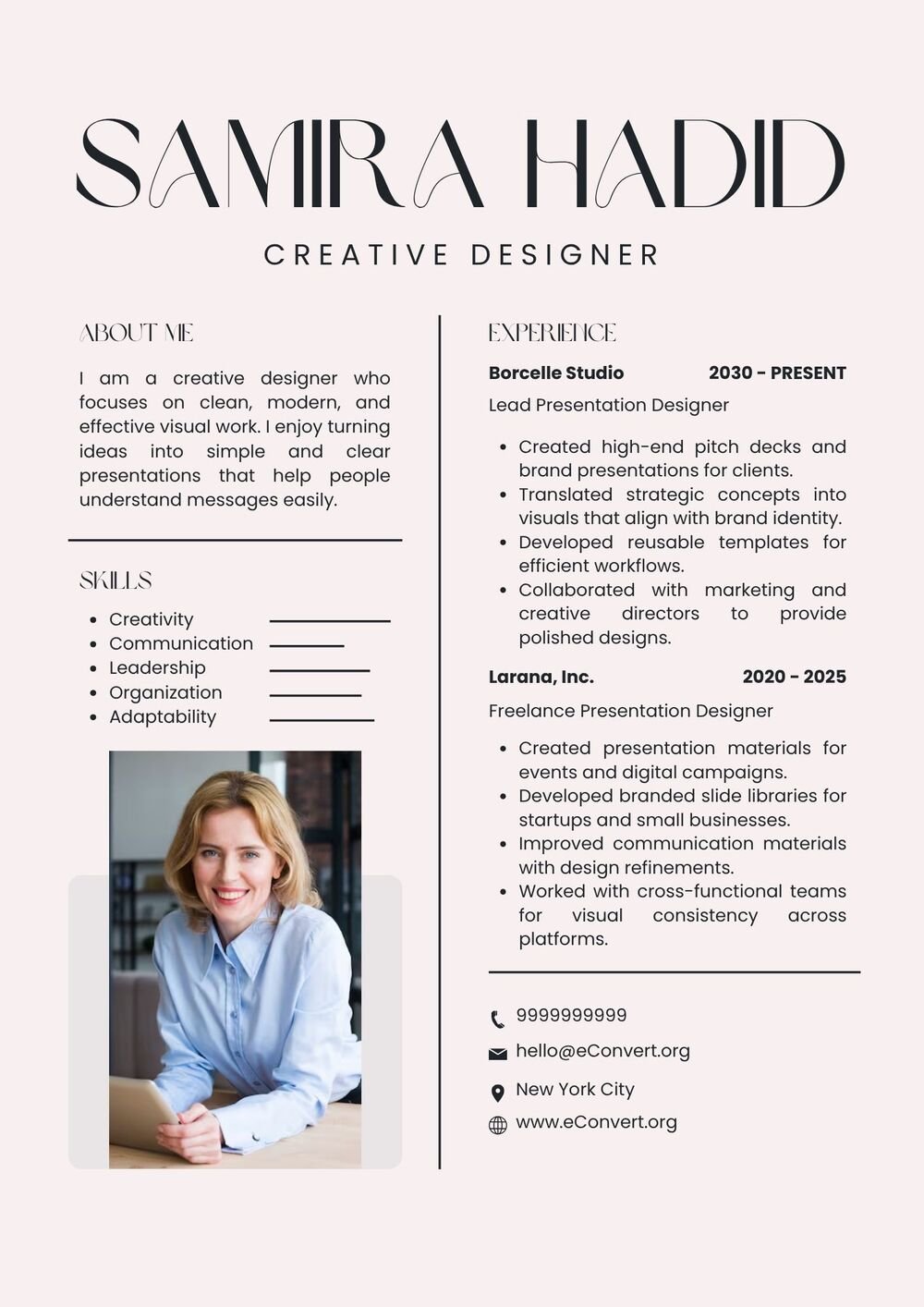 Resume Templates for Leadership Roles