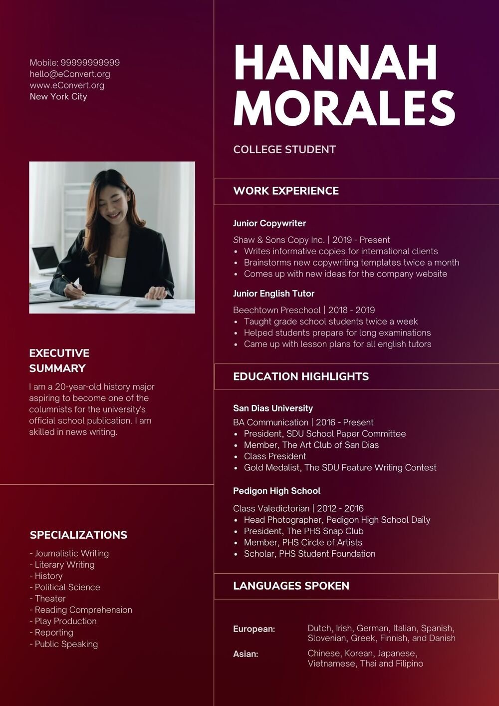 Resume Templates for MBA Students