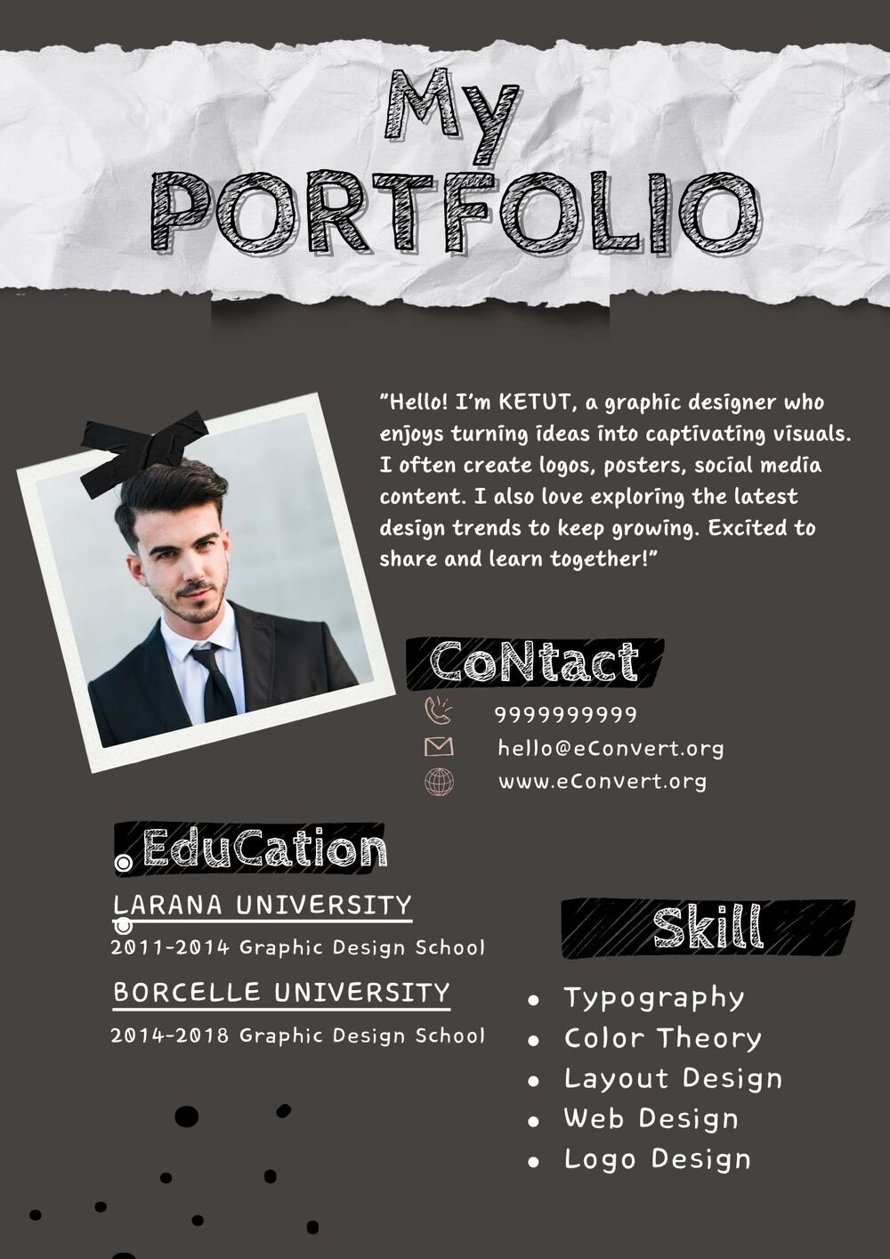 Resume Templates for Portfolio Jobs