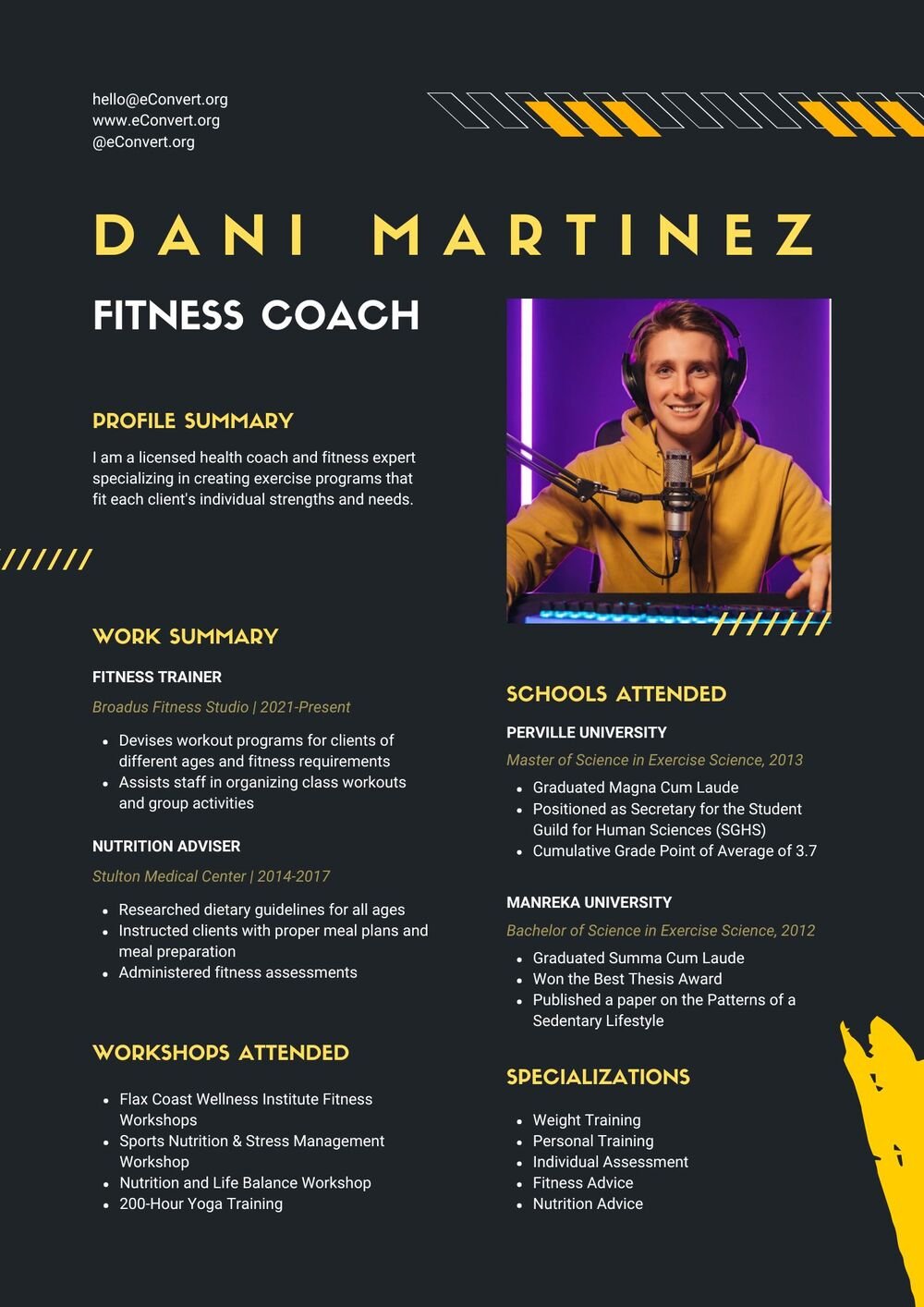 Resume Templates for YouTubers