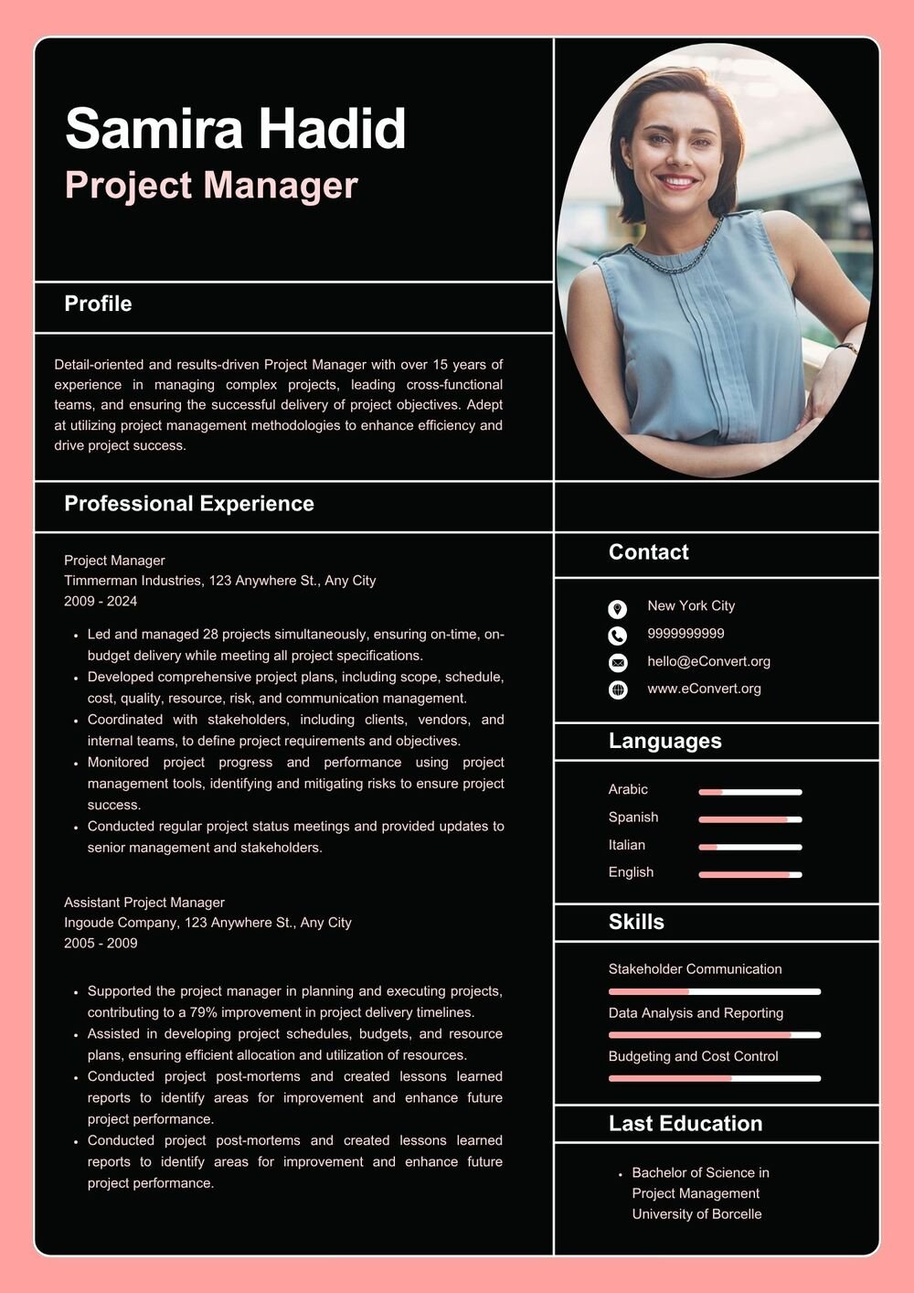 Resume Templates with Projects Section